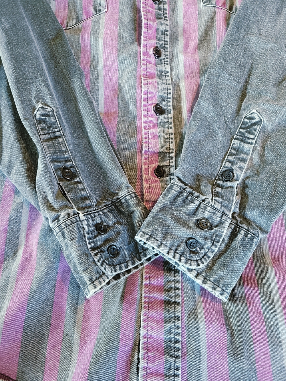 Wrangler Brushpopper Vintage 90s Western Shirt Men's Size 18-36 Striped Purple - Picture 14 of 15